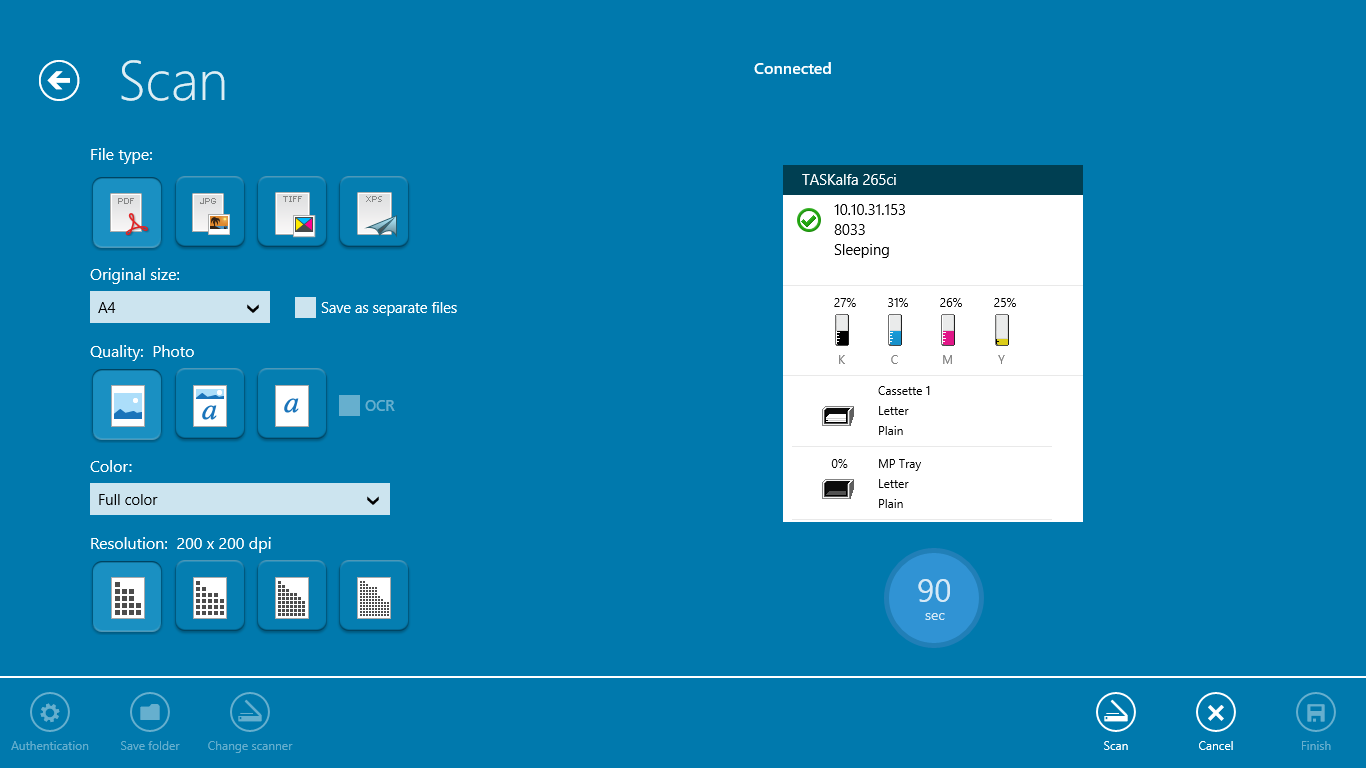 KYOCERA Print Center for Windows 10