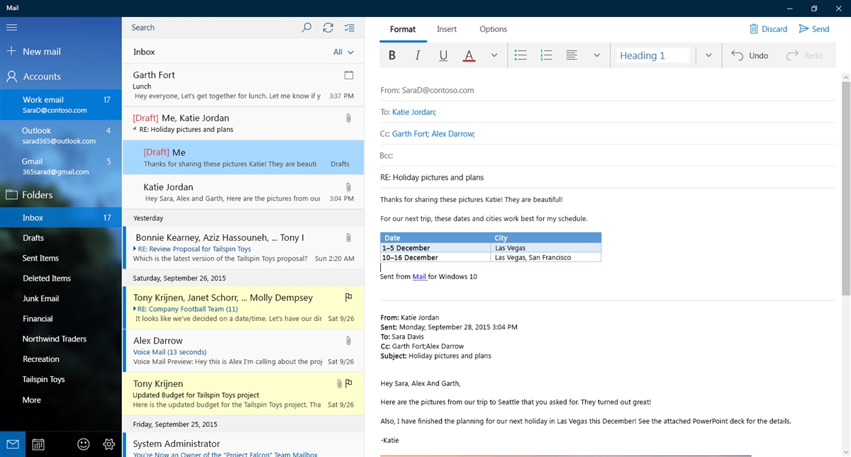 Outlook Mail and Calendar for Windows 10 continues to improve with new