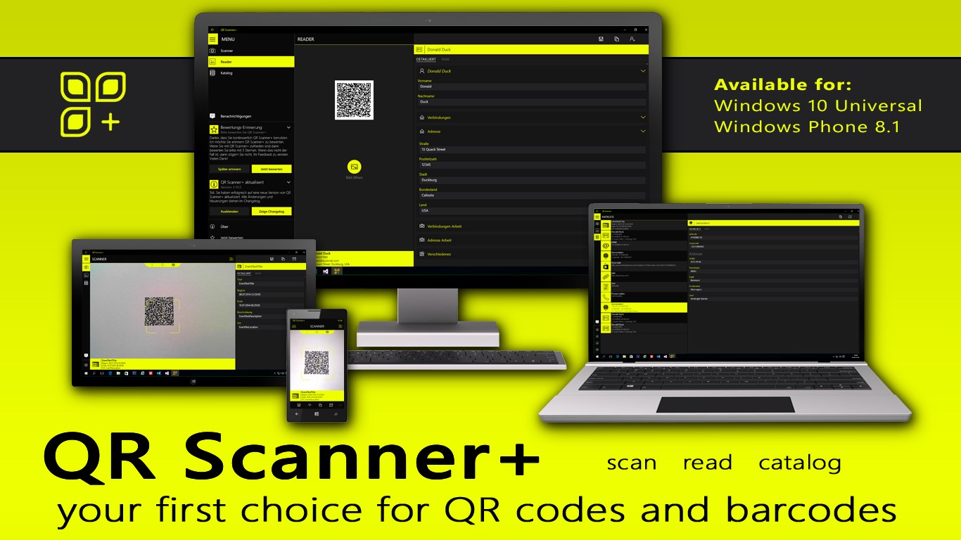 QR Scanner+ // QR Code and Barcode Reader FREE Windows Phone app market