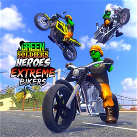 Green Soldiers Heroes Extreme Bikers