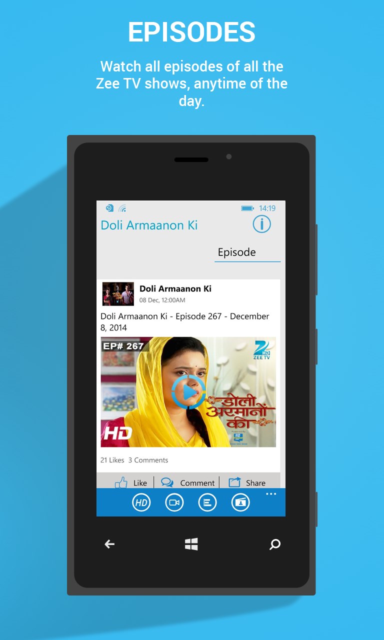 ZEE TV for Windows 10 Mobile