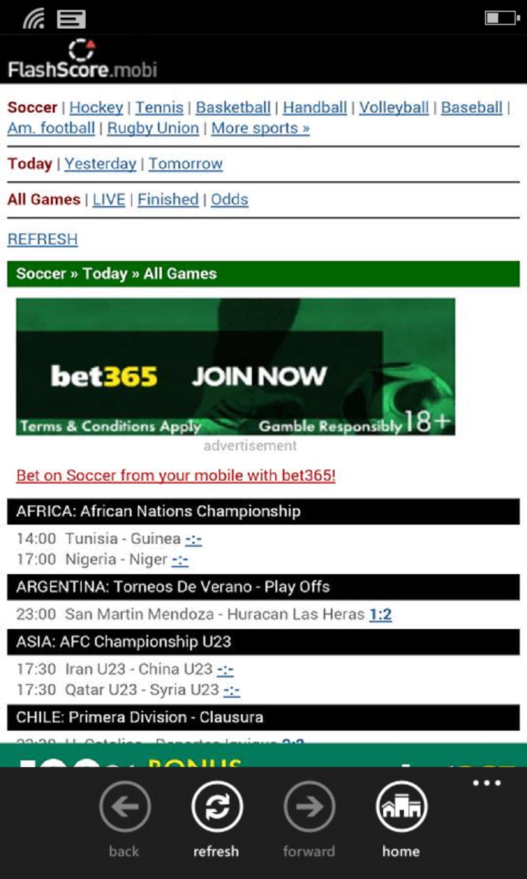 Yesterday's football scores, today's games, Sports