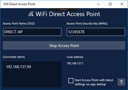 Wifi Direct Access Point screenshot