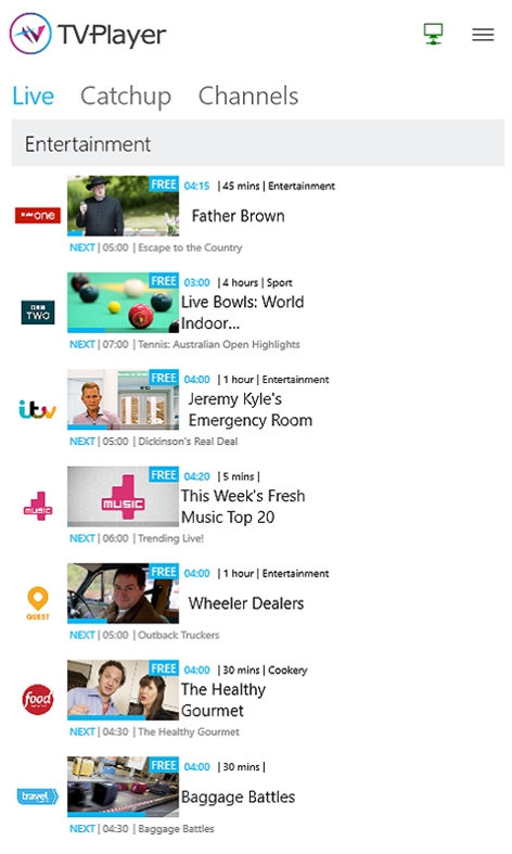 TVPlayer - watch live and catchup TV Screenshot