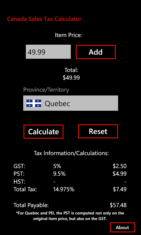 Hst Tax Calculator >> Canada Sales Tax Calculator Free Windows Phone App Market Hst Tax Calculator >> Canada Sales Tax Calculator Free Windows Phone App Market