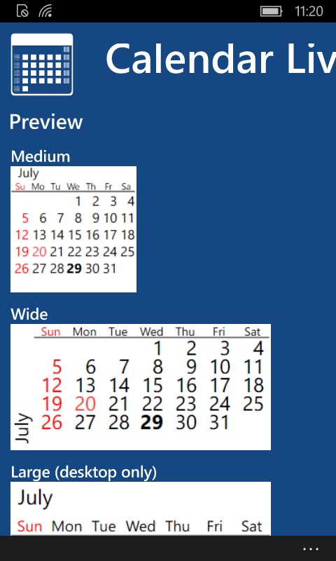 Calendar Live Tile &ndash; Windows Apps on Microsoft Store