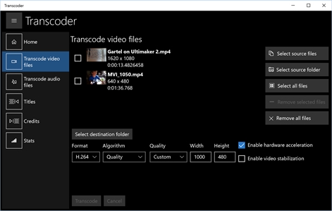 Transcoder Screenshot