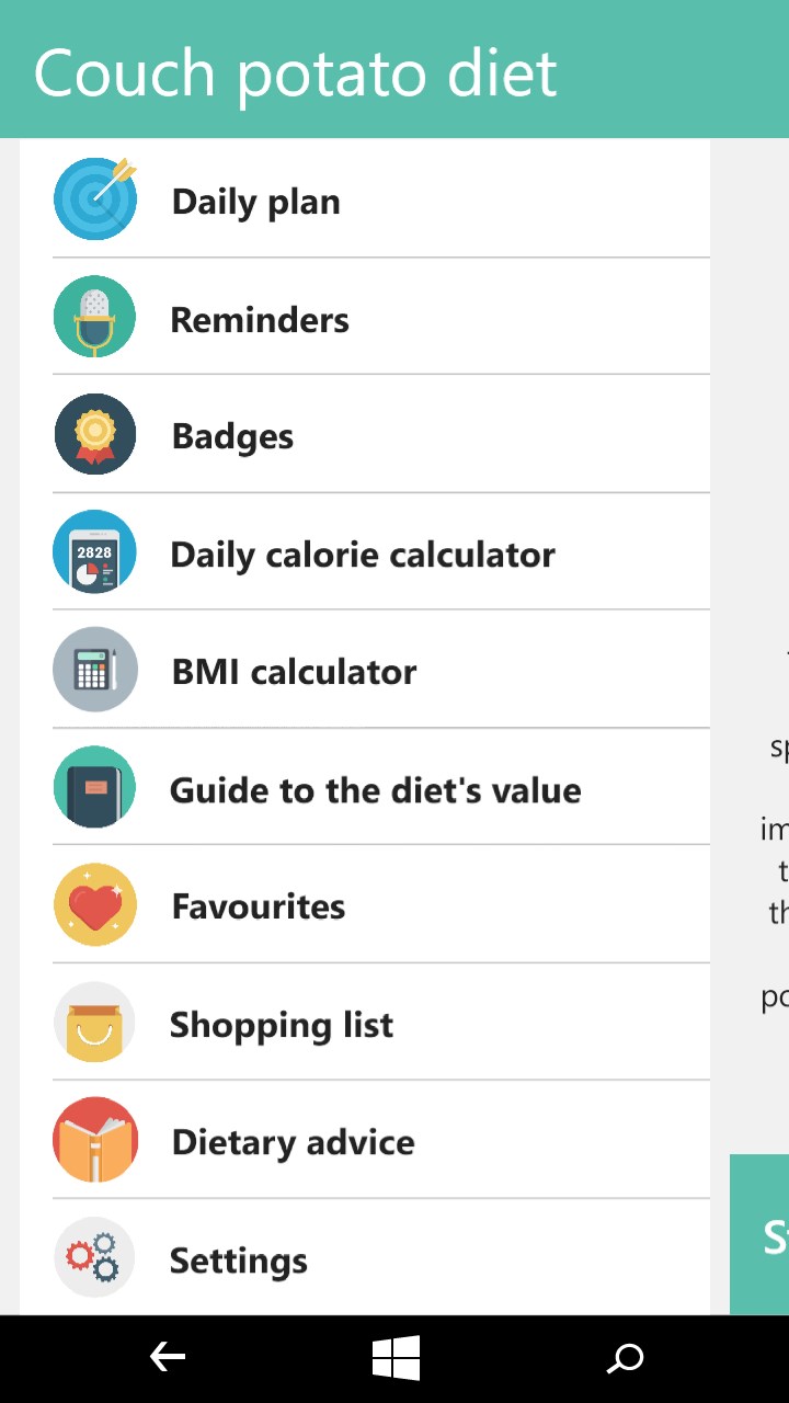 Couch Potato Diet Free Windows Phone App Market