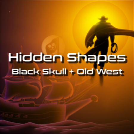 Hidden Shapes Black Skull + Old West