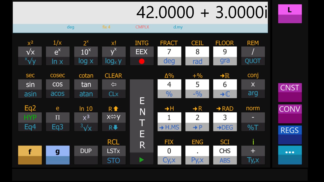 My RPN calculator for Windows 10