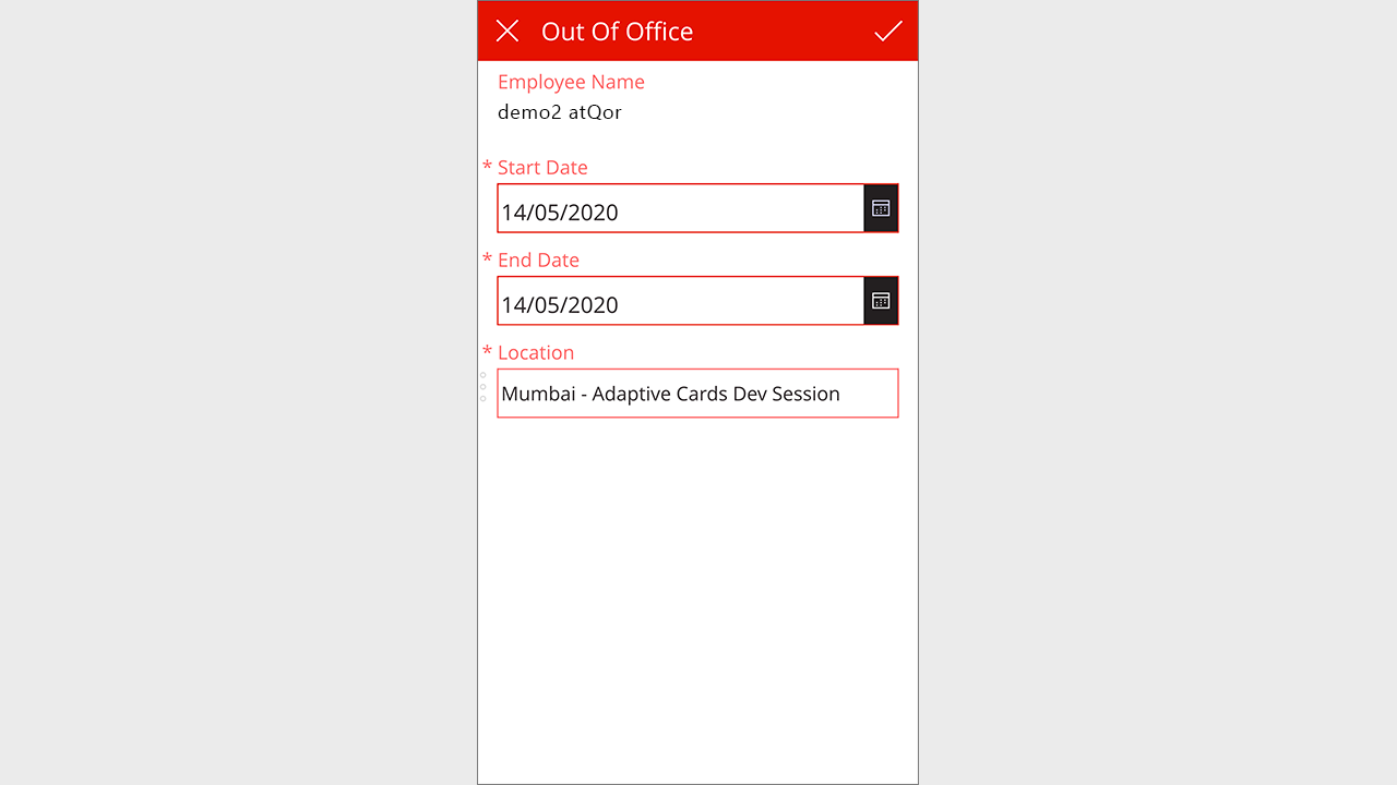 Snapshot 3 of Out of Office (OOO) Management App: 2-Wk Implementation