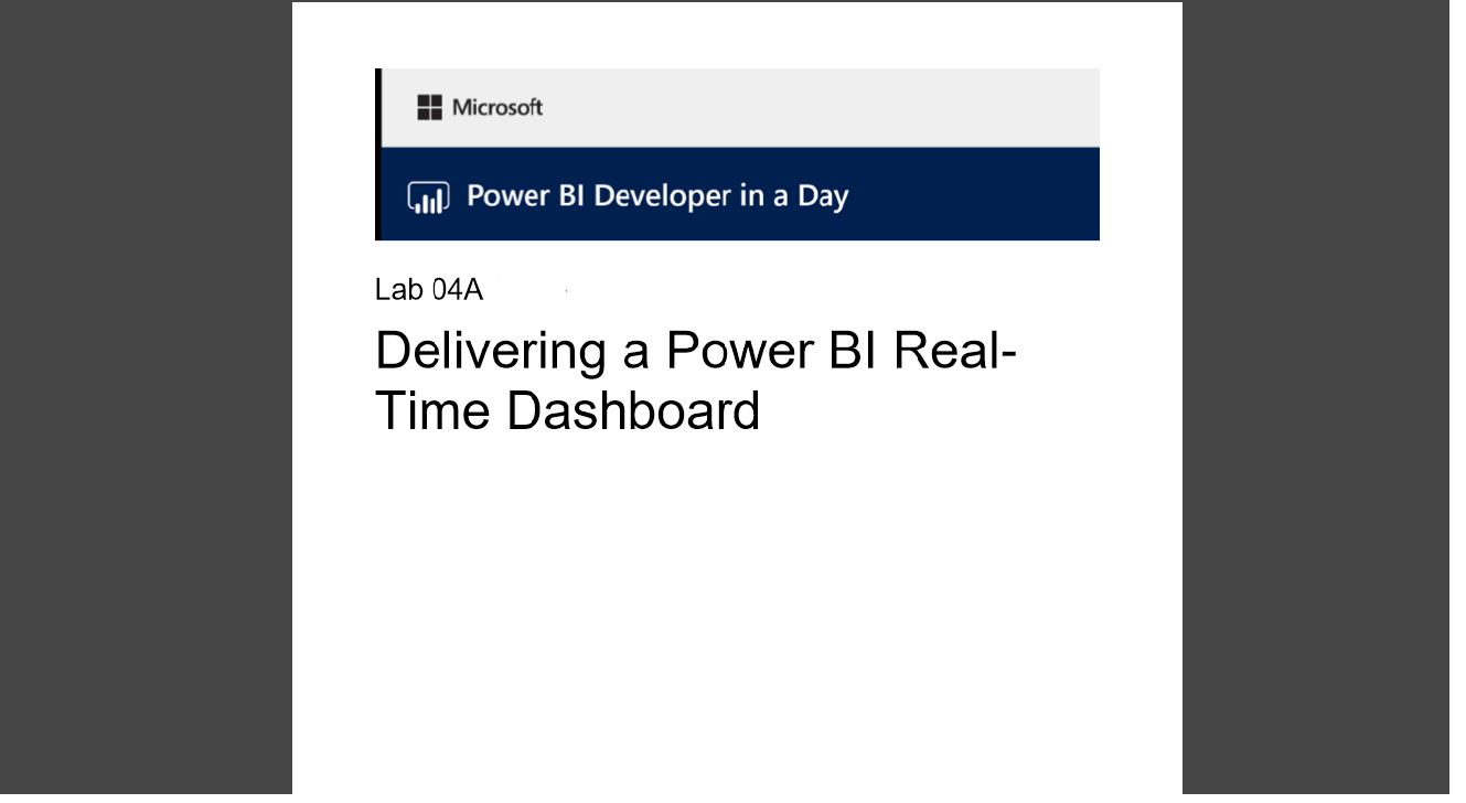 Snapshot 4 of Power BI for Developers: 1-Day Workshop