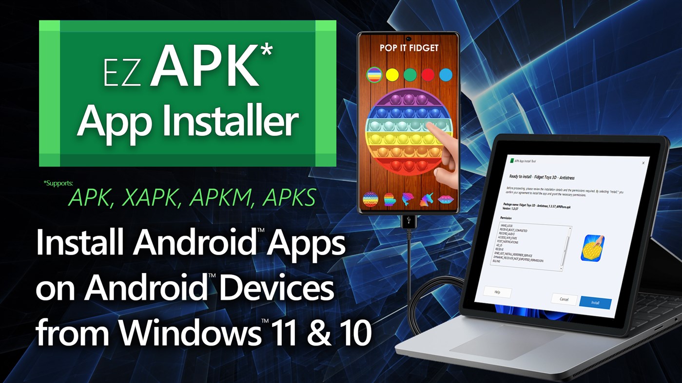 #1. EZ APK App Installer (Windows) By: HUXSoft.com