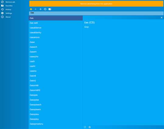 Czech Romanian dictionary screenshot 1