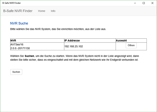 B-Safe NVR Finder screenshot 1