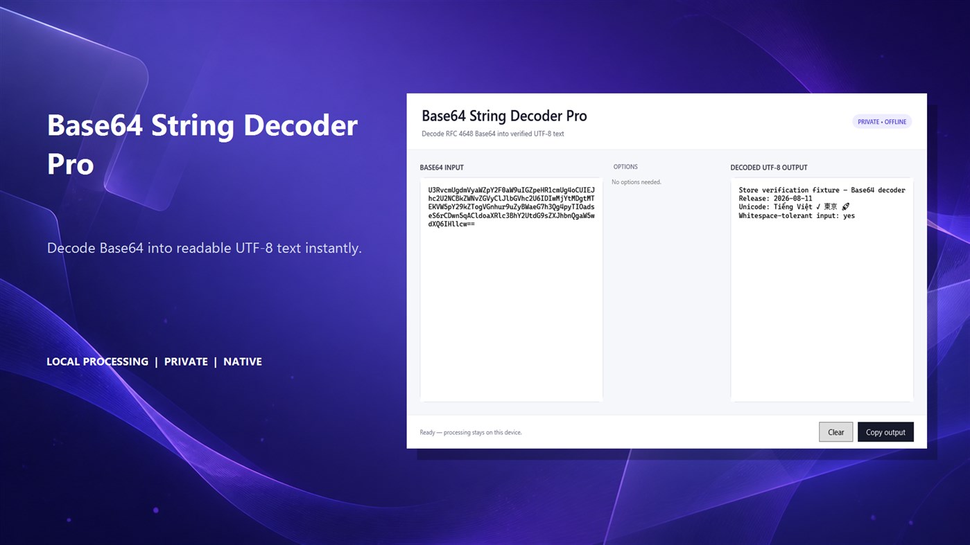 #4. Base64 String Decoder Pro (Windows) Tekijänä: Luzala Studio