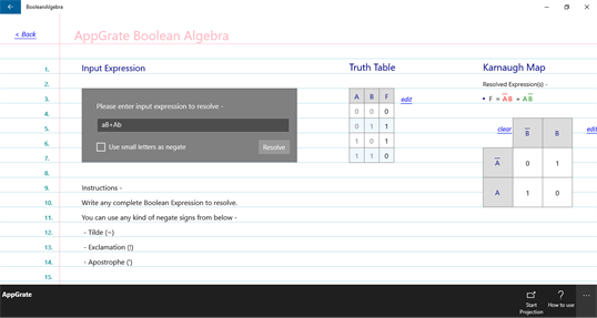 Boolean Algebra screenshot 2