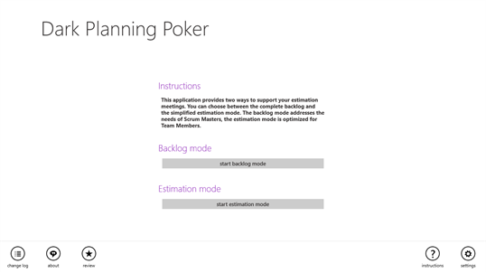 Dark Planning Poker screenshot 1
