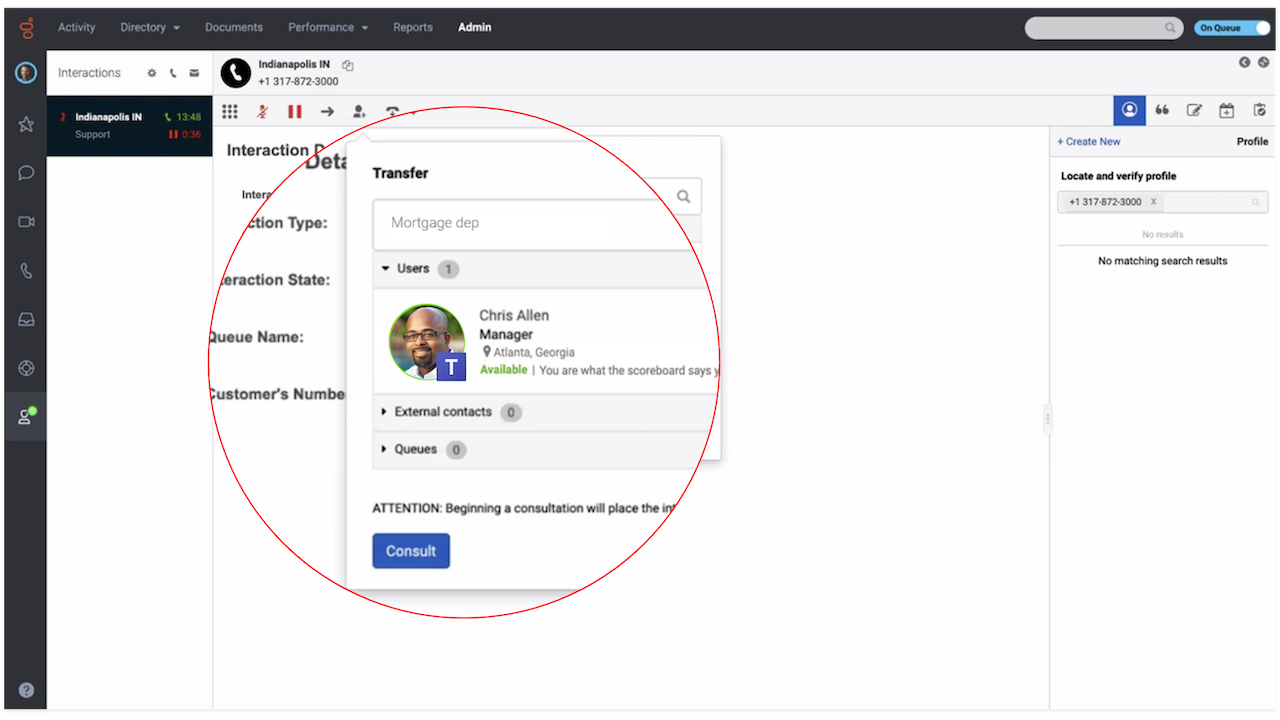 Snapshot 1 of Genesys Cloud CX™ Integration for Microsoft Teams