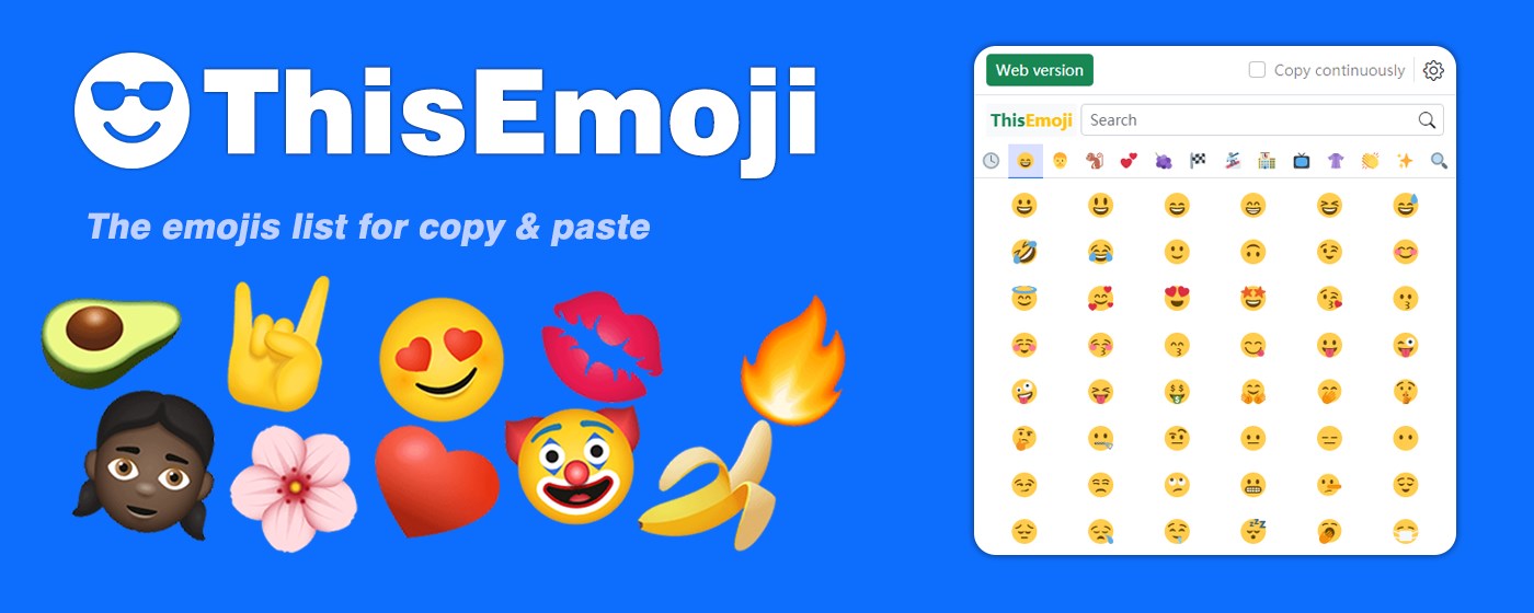 Emoticon symbols copy and paste - ThisEmoji marquee promo image