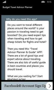 Budget Travel Advisor Planner screenshot 2