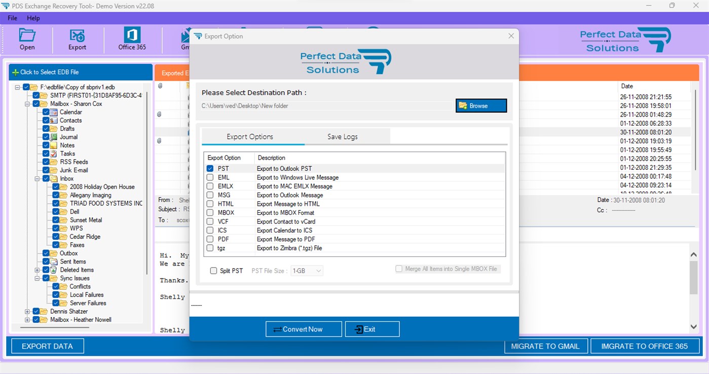 #5. EDB to PST Conversion (Windows) 由: PERFECT DATA SOLUTIONS