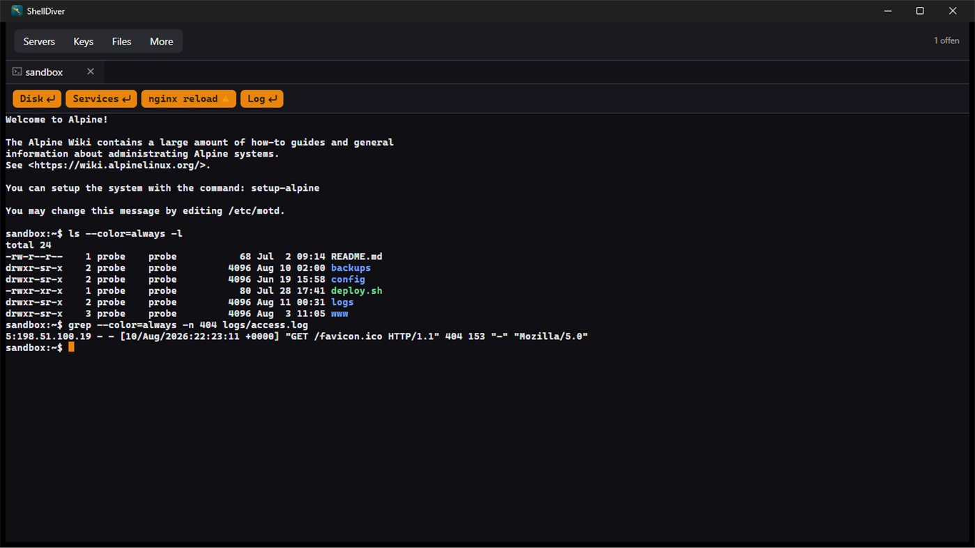 #2. ShellDiver: SSH Client (Windows) Tekijänä: Ostrong Studios