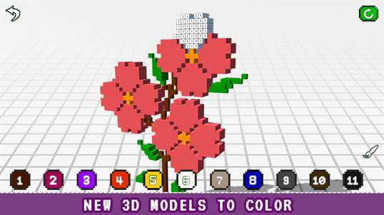 Flowers 3D Color by Number - Voxel Coloring Book screenshot 3