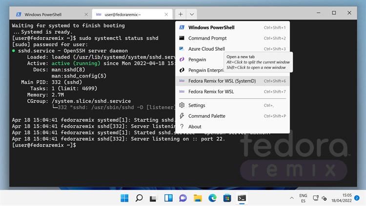 Fedora Remix for WSL - PC - (Windows)