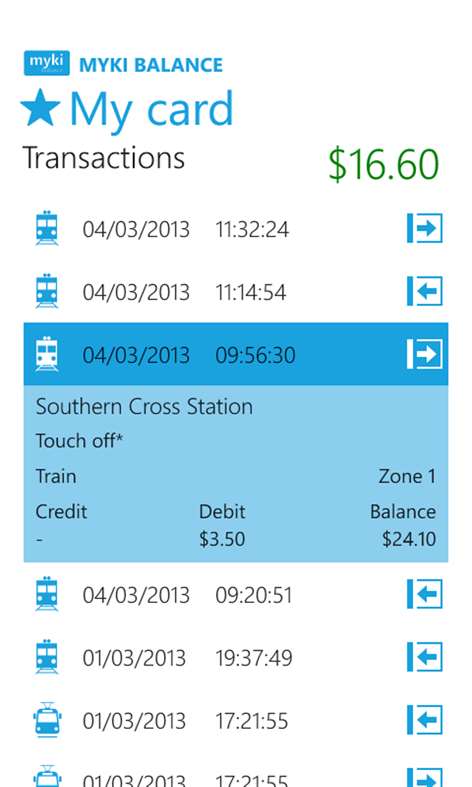Myki Balance Screenshots 2