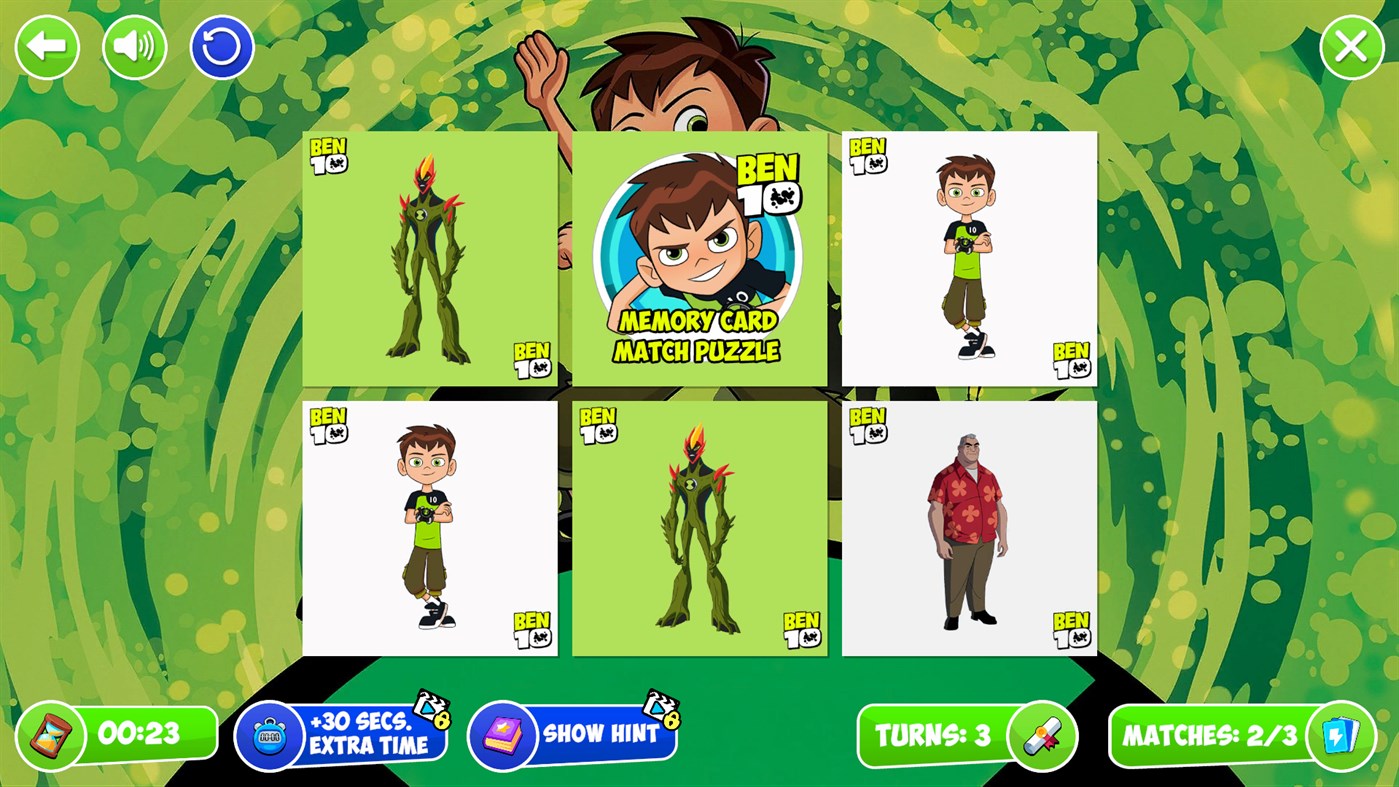 #4. Ben Ten Memory Card Match (Windows) 由: Ken Coloring