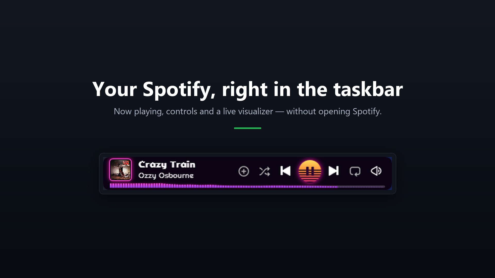 Now Playing - Taskbar Widget screenshot