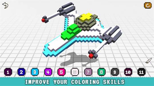Vehicles 3D Color by Number - Voxel Coloring Book screenshot 1