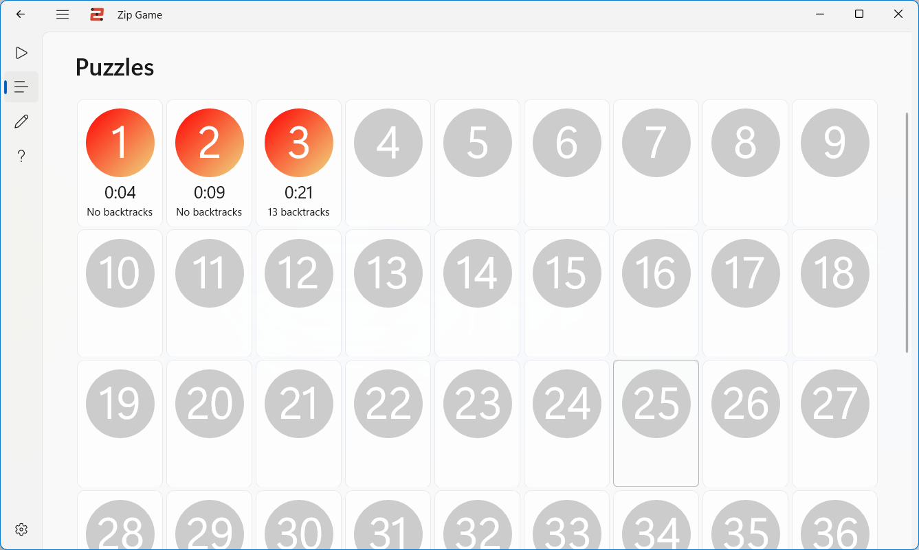 Zip Game screenshot
