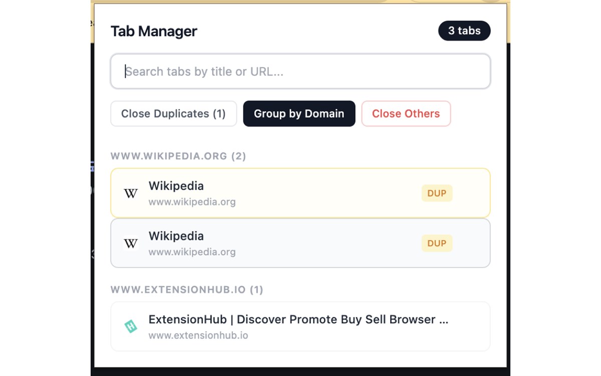 Tab Manager - Organize & Search Tabs