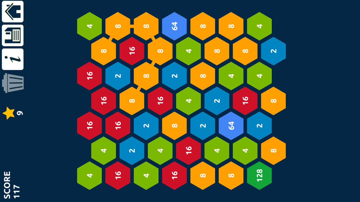 #2. 2048 Connect n Merge Hexagons: Match 3 Hexa Merge Puzzle (Windows) 게시자: Amr Hassan