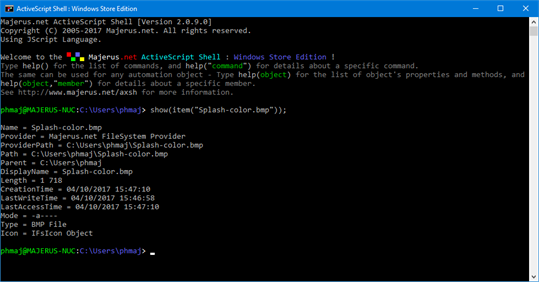ActiveScript Shell screenshot 2