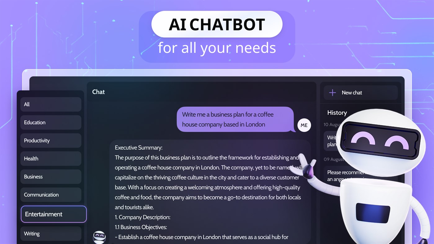 #1. AI Chat Generator: Virtual Bot Assistant (Windows) Által: Joydustry LLP