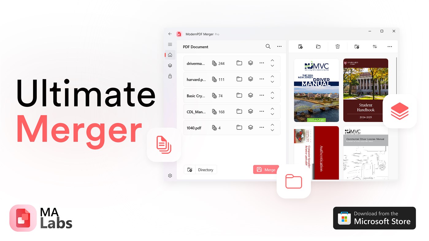 #1. PDF Merger | Reorder Pages | Secure Files (Windows) 由: ModernApp Labs