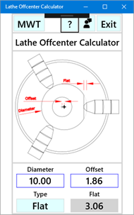 Lathe Offcenter Calculator screenshot 3