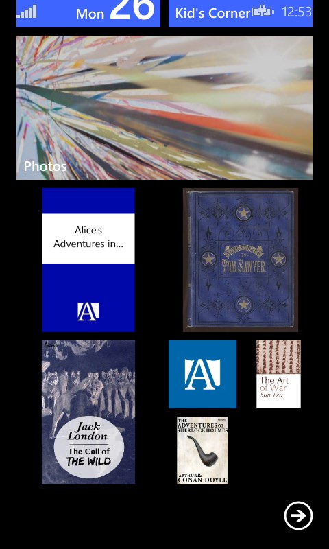 Books can be pinned to start.