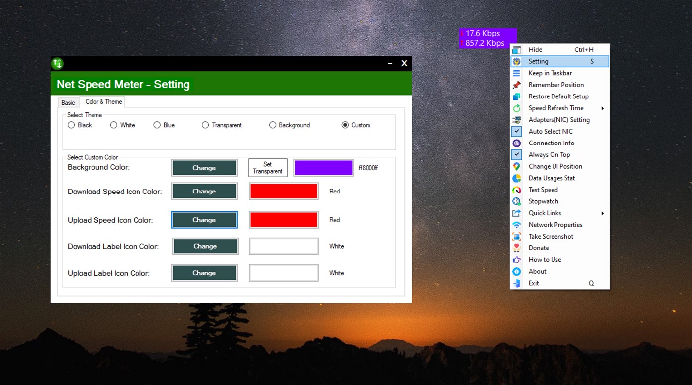 #1. Net Speed Meter (Windows) 由: Zero Byte Software Solutions, zerobytebd.com