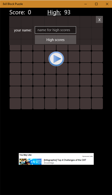 #1. 8x8 Block Puzzle (Windows) Av: pouncing rabbit