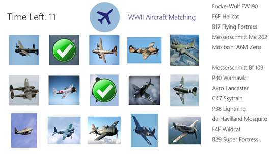 WWII Aircraft Match Game screenshot 3