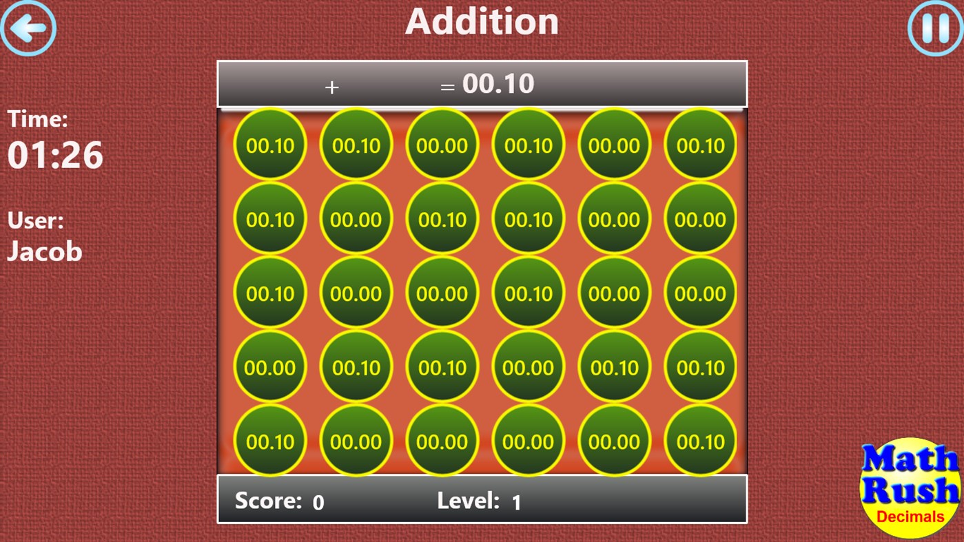 #4. Math Rush Decimals (Windows) 来自: Balabharathi.com