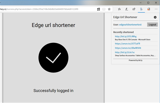 Edge URL Shortener screenshot 2
