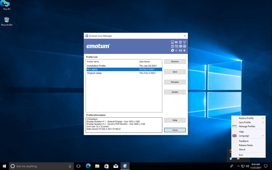 Emotum Icon Manager (Windows) Podle: Emotum