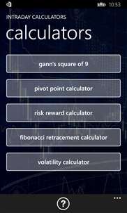 Intraday Calculators screenshot 1