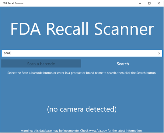 FDA Recall Scanner screenshot 1