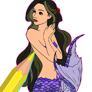 Mermaid Color By Number - Coloring book